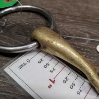 Med French Link Loose Ring Bit, Center Lozenge Bit, bling *gc/fair, v.stained, thick gunk, oxidized, rubs, residue, chews, rough
