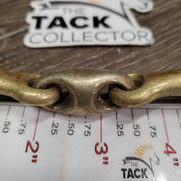 Med French Link Loose Ring Bit, Center Lozenge Bit, bling *gc/fair, v.stained, thick gunk, oxidized, rubs, residue, chews, rough
