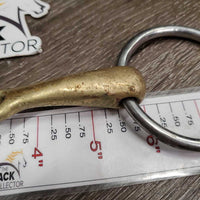 Med French Link Loose Ring Bit, Center Lozenge Bit, bling *gc/fair, v.stained, thick gunk, oxidized, rubs, residue, chews, rough
