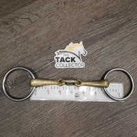 Med French Link Loose Ring Bit, Center Lozenge Bit, bling *gc/fair, v.stained, thick gunk, oxidized, rubs, residue, chews, rough
