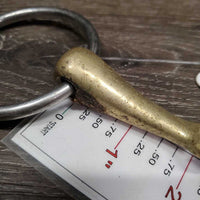 Med French Link Loose Ring Bit, Center Lozenge Bit, bling *gc/fair, v.stained, thick gunk, oxidized, rubs, residue, chews, rough
