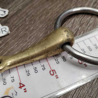 Med French Link Loose Ring Bit, Center Lozenge Bit, bling *gc/fair, v.stained, thick gunk, oxidized, rubs, residue, chews, rough
