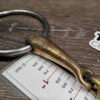 Med French Link Loose Ring Bit, Center Lozenge Bit *gc/fair, v.stained, oxidized, rubs, residue, chews, rough
