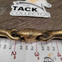 Med French Link Loose Ring Bit, Center Lozenge Bit *gc/fair, v.stained, oxidized, rubs, residue, chews, rough
