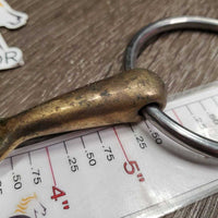 Med French Link Loose Ring Bit, Center Lozenge Bit *gc/fair, v.stained, oxidized, rubs, residue, chews, rough
