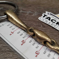 Med French Link Loose Ring Bit, Center Lozenge Bit *gc/fair, v.stained, oxidized, rubs, residue, chews, rough
