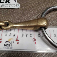 Med French Link Loose Ring Bit, Center Lozenge Bit *gc/fair, v.stained, oxidized, rubs, residue, chews, rough
