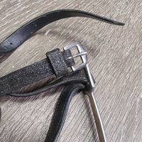 1 ONLY Hammerhead Spur, Leather Glitter Spur Strap *gc, dirty, scratches, widened
