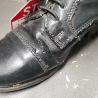 JUNIORS Synthetic Field Boots, zips *fair, clean, rubs, faded, *R-No insole, v.cracked, frayed edges & unstitched tab