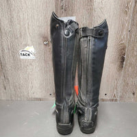 JUNIORS Synthetic Field Boots, zips *fair, clean, rubs, faded, *R-No insole, v.cracked, frayed edges & unstitched tab