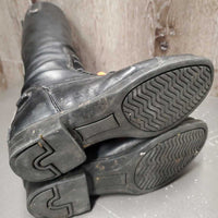 JUNIORS Synthetic Field Boots, zips *fair, clean, rubs, faded, *R-No insole, v.cracked, frayed edges & unstitched tab
