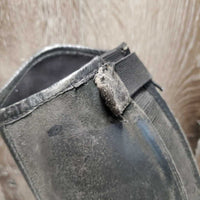 JUNIORS Synthetic Field Boots, zips *fair, clean, rubs, faded, *R-No insole, v.cracked, frayed edges & unstitched tab