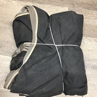 Hi Neck Rain Sheet, 2 legs, tail *gc, 0 wpf, dirt, film, snags, repairs, stains, mnr rubs, hair, faded
