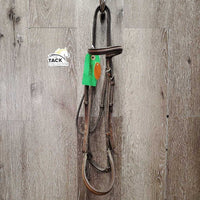 Rsd Bridle, Drop Noseband *fair, dirt, UNDONE stitching, cracks, older, stiff, dry, rubs, faded
