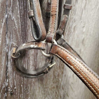 Rsd Bridle, Drop Noseband *fair, dirt, UNDONE stitching, cracks, older, stiff, dry, rubs, faded
