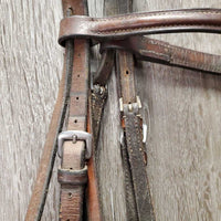 Rsd Bridle, Drop Noseband *fair, dirt, UNDONE stitching, cracks, older, stiff, dry, rubs, faded
