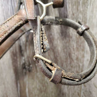 Rsd Bridle, Drop Noseband *fair, dirt, UNDONE stitching, cracks, older, stiff, dry, rubs, faded
