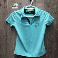 JUNIORS V Neck Polo Shirt *gc, stains, snags, rubs, pills, undone seam
