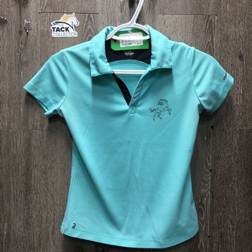 JUNIORS V Neck Polo Shirt *gc, stains, snags, rubs, pills, undone seam