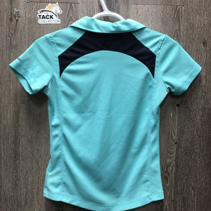 JUNIORS V Neck Polo Shirt *gc, stains, snags, rubs, pills, undone seam