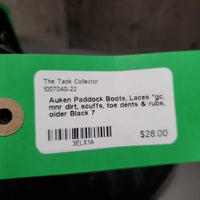 Paddock Boots, Laces *gc, mnr dirt, scuffs, toe dents & rubs, older