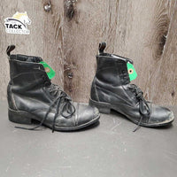 Paddock Boots, hvy laces *gc/fair, faded, dirty, rubs, v.scraped toes, older