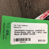 JUNIORS Pr Dress Boots, zips *vgc, v.dirty, rubs