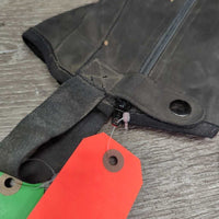Pr Micro Suede Half Chaps *fair, dirty, rubs, faded, peeling
