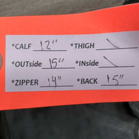 Pr Micro Suede Half Chaps *fair, dirty, rubs, faded, peeling
