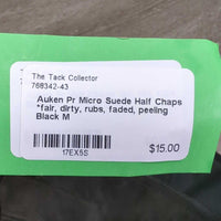 Pr Micro Suede Half Chaps *fair, dirty, rubs, faded, peeling
