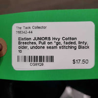 JUNIORS Hvy Cotton Breeches, Pull on *gc, faded, linty, older, undone seam stitching
