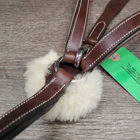 Padded Leather & Elastic 5 Point Breastplate, Running Attach *vgc, mouse chews, clean & mnr dirt, xholes
