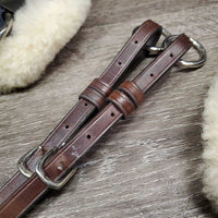 Padded Leather & Elastic 5 Point Breastplate, Running Attach *vgc, mouse chews, clean & mnr dirt, xholes
