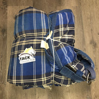 Lt Winter Blanket, tail *gc, 0 wpf, older, rubbed, mnr dirt, film, faded, repairs, tears, holes, stains, hair
