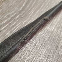 Pr Soft Lined Stirrup Leathers *gc/fair, v.dirty, jockies, edges: v.rubbed & torn, dents, mnr stretched holes
