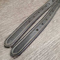Pr Soft Lined Stirrup Leathers *gc/fair, v.dirty, jockies, edges: v.rubbed & torn, dents, mnr stretched holes
