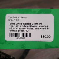 Soft Lined Stirrup Leathers *gc/fair, v.rubbed/holes, scrapes, rubs, creases, holes: stretched & extras
