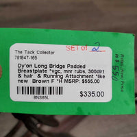 Long Bridge Padded Breastplate *vgc, mnr rubs, 300dirt & hair & Running Attachment *like new