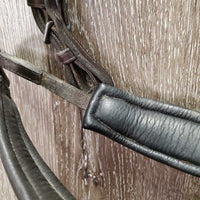 "Expert" Anatomical Monocrown Bridle, Drop Noseband, chin pad *vgc, mnr dirt & rubs, mismatched chin pad
