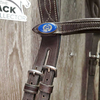 "Expert" Anatomical Monocrown Bridle, Drop Noseband, chin pad *vgc, mnr dirt & rubs, mismatched chin pad