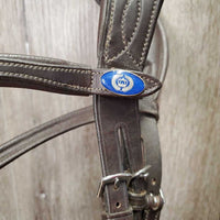 "Expert" Anatomical Monocrown Bridle, Drop Noseband, chin pad *vgc, mnr dirt & rubs, mismatched chin pad