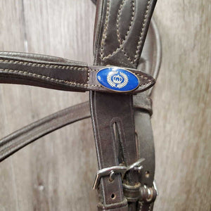"Expert" Anatomical Monocrown Bridle, Drop Noseband, chin pad *vgc, mnr dirt & rubs, mismatched chin pad