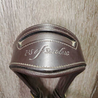 "Expert" Anatomical Monocrown Bridle, Drop Noseband, chin pad *vgc, mnr dirt & rubs, mismatched chin pad
