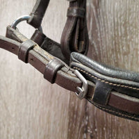 "Expert" Anatomical Monocrown Bridle, Drop Noseband, chin pad *vgc, mnr dirt & rubs, mismatched chin pad