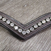 'V' Padded Leather & Bling Browband *xc, mnr dirty seams
