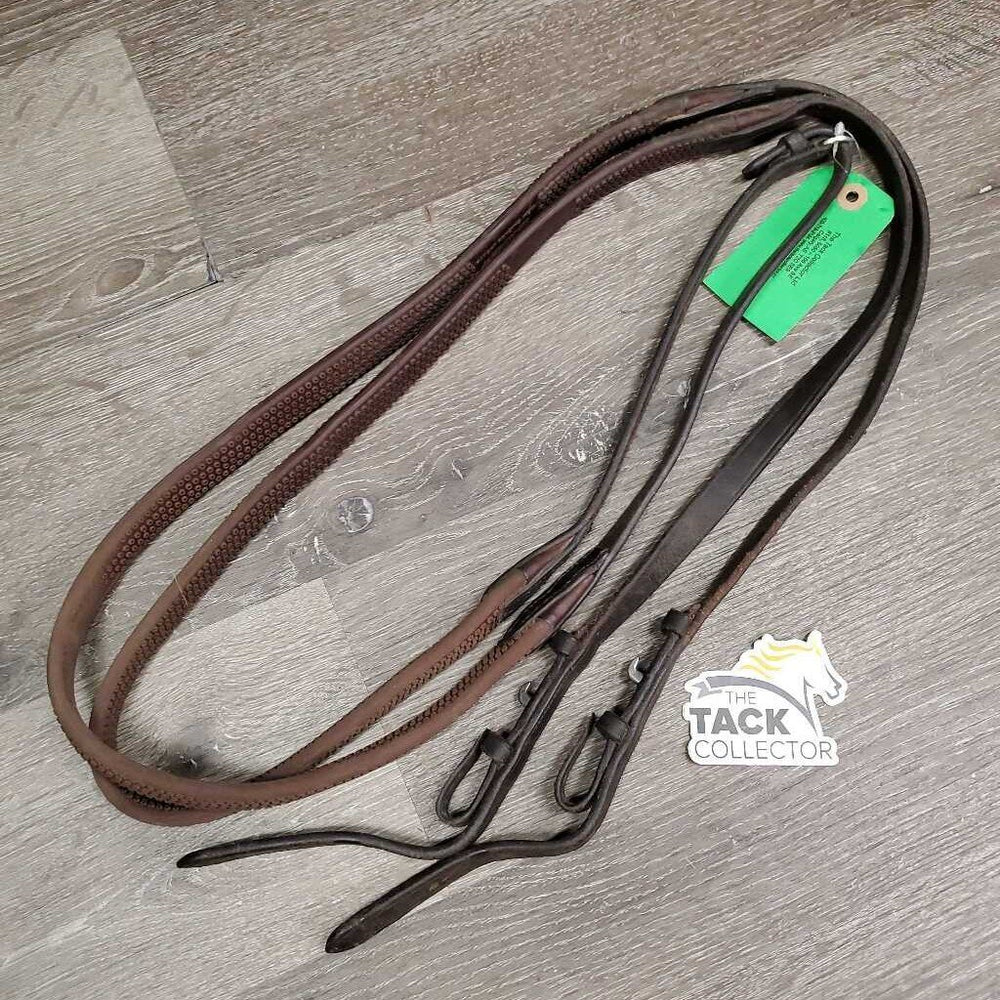 Pr Thick Soft Rubber Reins *gc, mnr dirt, v.thin rubber, edge scrapes, creases, knicks/slices, faded spots