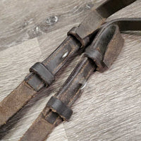 Pr Thick Soft Rubber Reins *gc, mnr dirt, v.thin rubber, edge scrapes, creases, knicks/slices, faded spots
