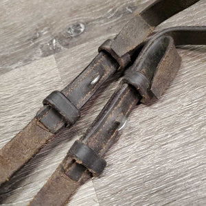Pr Thick Soft Rubber Reins *gc, mnr dirt, v.thin rubber, edge scrapes, creases, knicks/slices, faded spots