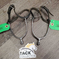 Fine Roller Ball Spurs, Fine Leather Spur Straps *vgc, clean, mnr dusty, stains, scuffs & scratches
