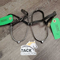 Nubby POW Spurs, Leather Bling Spur Straps *vgc, clean, mnr scuffs *Straps: poor, threads, rips, peeled
